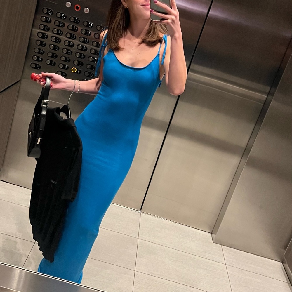 Beautiful blue knit dress